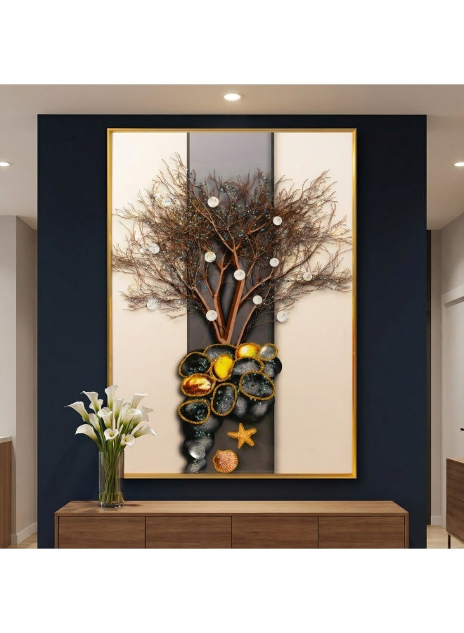 [50x70cm] Resin Crystal Art Wall Decor – Modern Coastal Tree & Stone Design with 3D Gloss Finish - Image 4